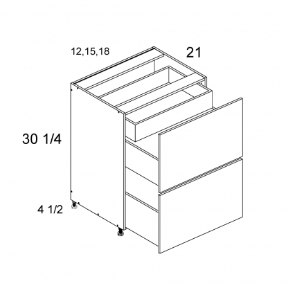 US CABINETS-ALPINE-PALERMO-WHITE -TWO -DRAWER -WITH -ONE -INNER -DRAWER -VANITY -BASES