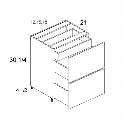 US CABINETS-ALPINE -TORINO-DARK WOOD-WHITE -TWO -DRAWER -WITH -ONE -INNER -DRAWER -VANITY -BASES