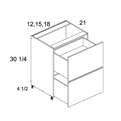 US CABINETS-ALPINE -TORINO-WHITE PINE-WHITE -TWO -DRAWER -VANITY -BASES