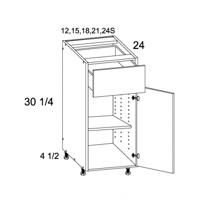 US CABINETS-ALPINE-PALERMO-WHITE -SINGLE -DOOR -SINGLE -DRAWER -BASES