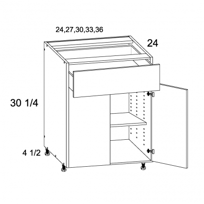 US CABINETS-ALPINE -TORINO-DARK WOOD-WHITE -DOUBLE -DOOR -SINGLE -DRAWER -BASES