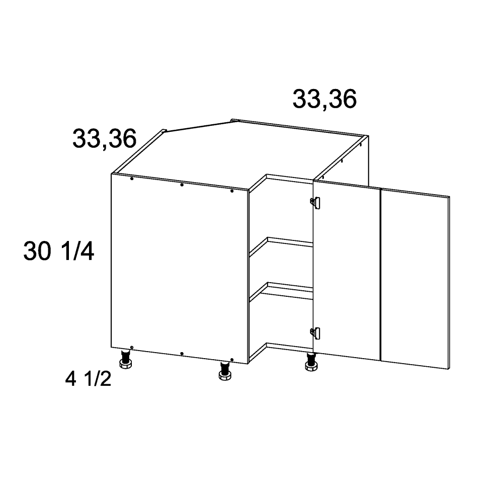 US CABINETS-ALPINE -TORINO-WHITE PINE-BASE -EASY -REACH