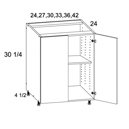 US CABINETS-ALPINE -TORINO-DARK WOOD-FULL -HEIGHT -DOUBLE -DOOR -BASES