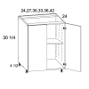US CABINETS-ALPINE -TORINO-WHITE PINE-FULL -HEIGHT -DOUBLE -DOOR -BASES