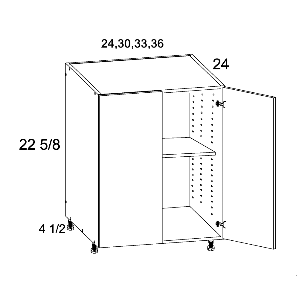 US CABINETS-ALPINE -TORINO-WHITE PINE-TWO -DOOR -DESK -BASE