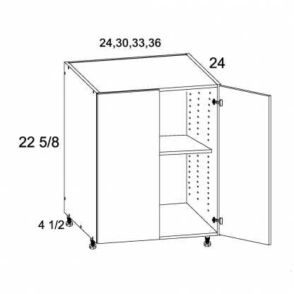 US CABINETS-ALPINE -TORINO-DARK WOOD-TWO -DOOR -DESK -BASE