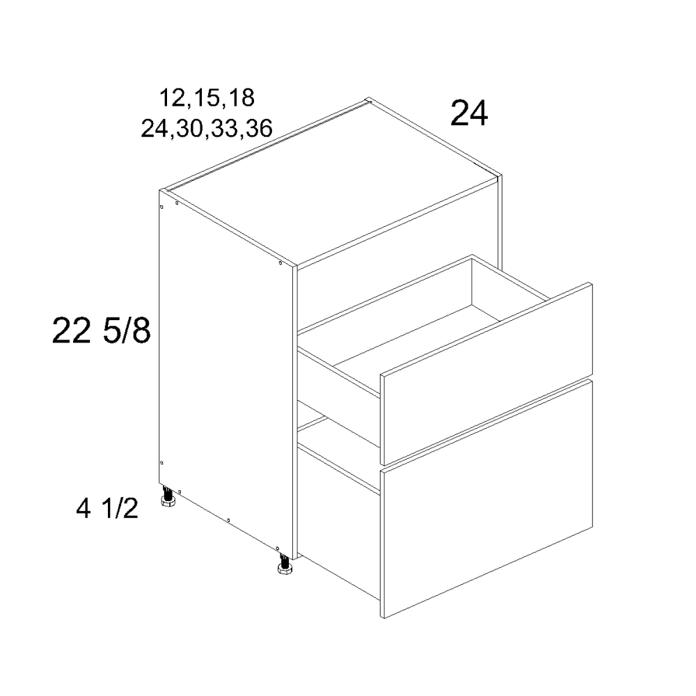 US CABINETS-ALPINE -TORINO-WHITE PINE-WHITE -TWO -DRAWER -DESK -BASES