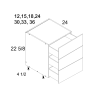 US CABINETS-ALPINE-PALERMO-WHITE -THREE -DRAWER -DESK -BASES