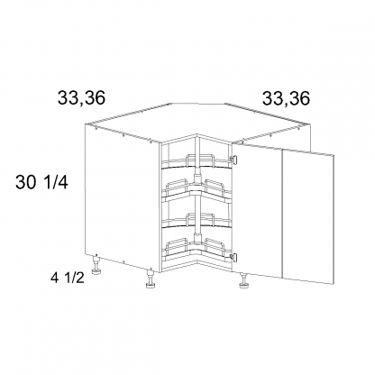 US CABINETS-ALPINE-PALERMO-BASE -EASY -REACH -WITH -LAZY -SUSAN