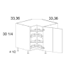 US CABINETS-ALPINE -TORINO-GREY WOOD-BASE -EASY -REACH -WITH -LAZY -SUSAN