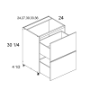 US CABINETS-ALPINE -TORINO-WHITE PINE-WHITE -TWO -DRAWER -RANGE -BASES
