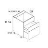 US CABINETS-ALPINE -TORINO-DARK WOOD-WHITE -TWO -DRAWER -WITH -ONE -FALSE -FRONT -RANGE -BASES