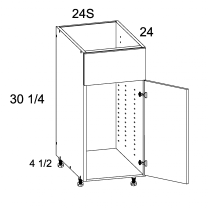 US CABINETS-ALPINE -TORINO-WHITE PINE-SINGLE -DOOR -SINGLE -FALSE -DRAWER -SINK -BASE