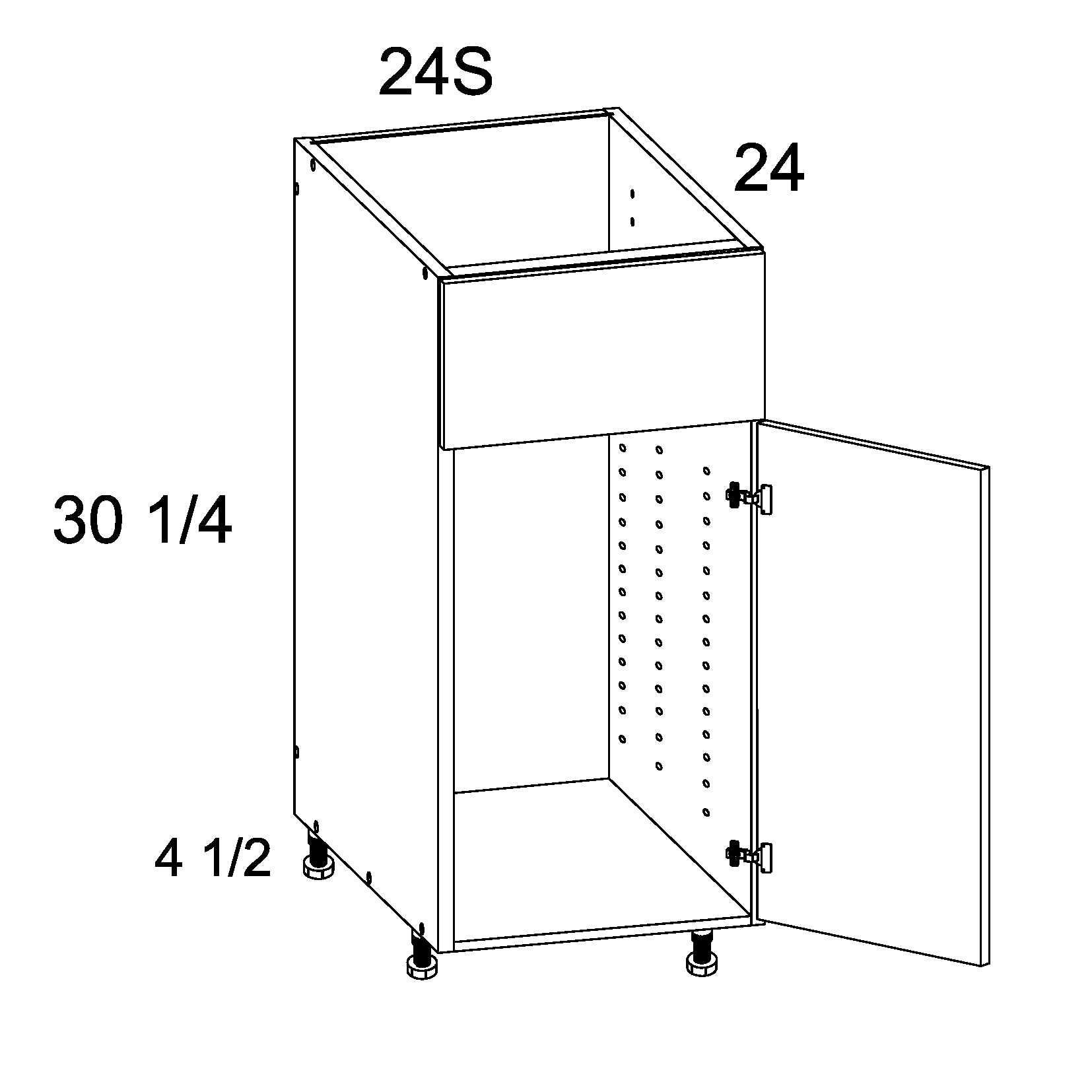 US CABINETS-ALPINE -TORINO-WHITE PINE-SINGLE -DOOR -SINGLE -FALSE -DRAWER -SINK -BASE