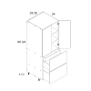 US CABINETS-ALPINE -TORINO-WHITE PINE-WHITE -TALL -TWO -DOOR -TWO -DRAWER -WITH -ONE -INNER -DRAWER -UTILITIES