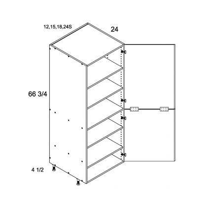 US CABINETS-ALPINE-PALERMO-TALL -WITH -FULL -HEIGHT -TWO -DOOR -UTILITY