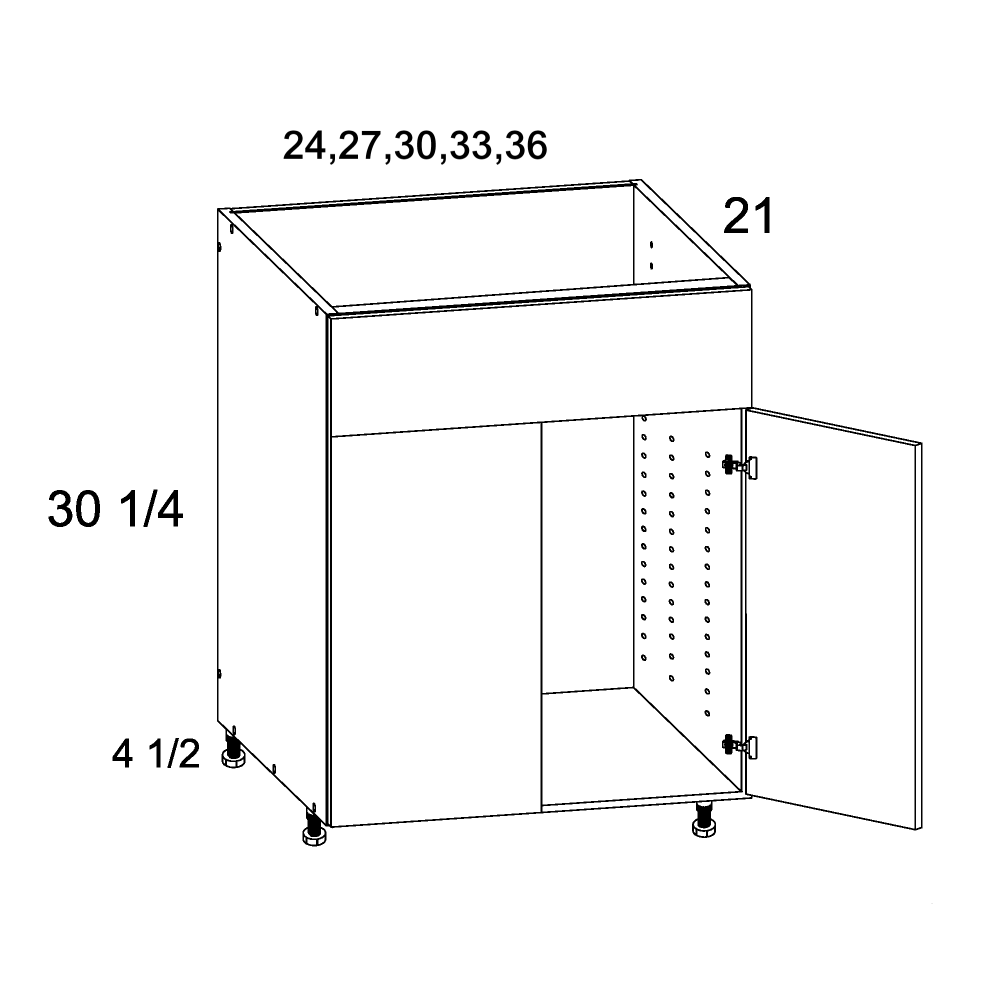 US CABINETS-ALPINE -TORINO-WHITE PINE-VANITY -SINK -BASE -FALSE -FRONT -TWO -DOOR