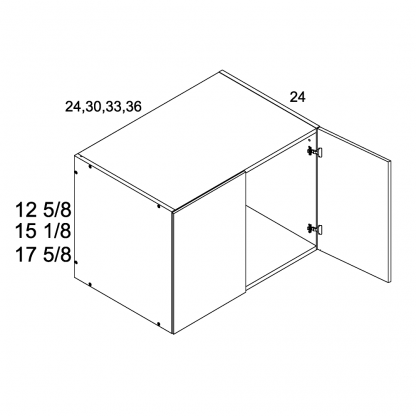 US CABINETS-ALPINE-PALERMO-12 5/8" -H -BY -24"D -TWO -DOOR -WALL -CABINETS