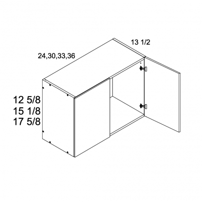 US CABINETS-ALPINE-PALERMO-12 5/8" -H -TWO -DOOR -WALL -CABINETS