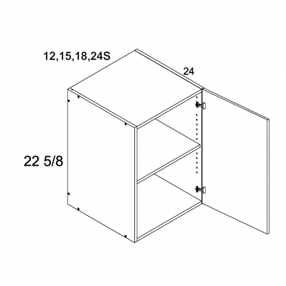 US CABINETS-ALPINE-PALERMO-22 5/8" -H -BY -24"D -ONE -DOOR -WALL -CABINETS