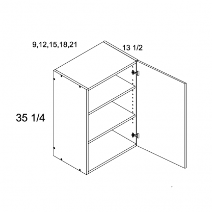 US CABINETS-ALPINE-PALERMO-35 1/4" -H -ONE -DOOR -WALL -CABINETS