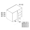 US CABINETS-ALPINE -TORINO-GREY WOOD-30 1/4" -H -BLIND -CORNER -WALL -CABINETS