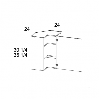 US CABINETS-ALPINE-PALERMO-30 1/4" -H -EASY -REACH -CORNER -WALL -CABINETS