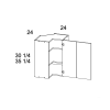 US CABINETS-ALPINE-PALERMO-35 1/4" -H -EASY -REACH -CORNER -WALL -CABINETS