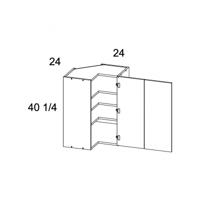 US CABINETS-ALPINE -TORINO-WHITE PINE-40 1/4" -H -EASY -REACH -CORNER -WALL -CABINETS