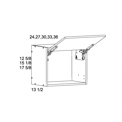US CABINETS-ALPINE -TORINO-WHITE PINE-17 5/8" -H -FLIP -UP -WALL -CABINETS