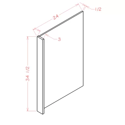 US Cabinets-Highland-Shaker-White-DISHWASHER-RETURN-PANEL