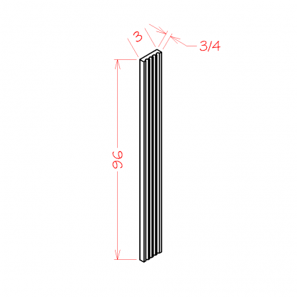 US Cabinets-Highland-Shaker-Cinder-FLUTED-FILLER