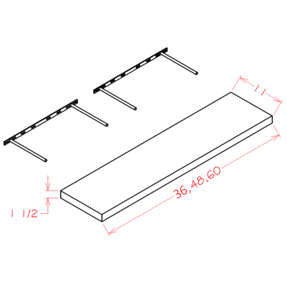 US Cabinets-Highland-Shaker-Cinder-FLOATING-SHELF