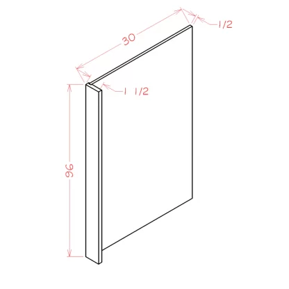 US Cabinets-Highland-Torrance-White-30"W-REFRIGERATOR-END-PANEL