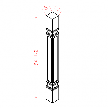 US Cabinets-Highland-Shaker-Dove-SQUARE-DECORATIVE-LEG