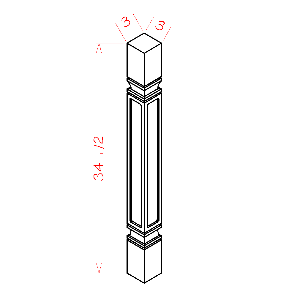 US Cabinets-Highland-Casselberry-Saddle-SQUARE-DECORATIVE-LEG