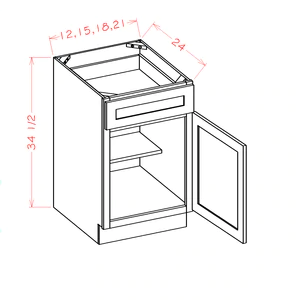 US Cabinets-Highland-Shaker-White-SINGLE-DOOR-SINGLE-DRAWER-BASES