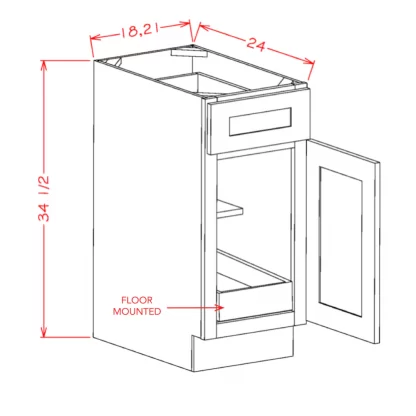 US Cabinets-Highland-Shaker-White-SINGLE-DOOR-SINGLE-DRAWER-ONE-ROLLOUT-SHELF-BASE-KITS