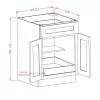 US Cabinets-Highland-Shaker-Dove-DOUBLE-DOOR-SINGLE-DRAWER-ONE-ROLLOUT-SHELF-BASE-KITS