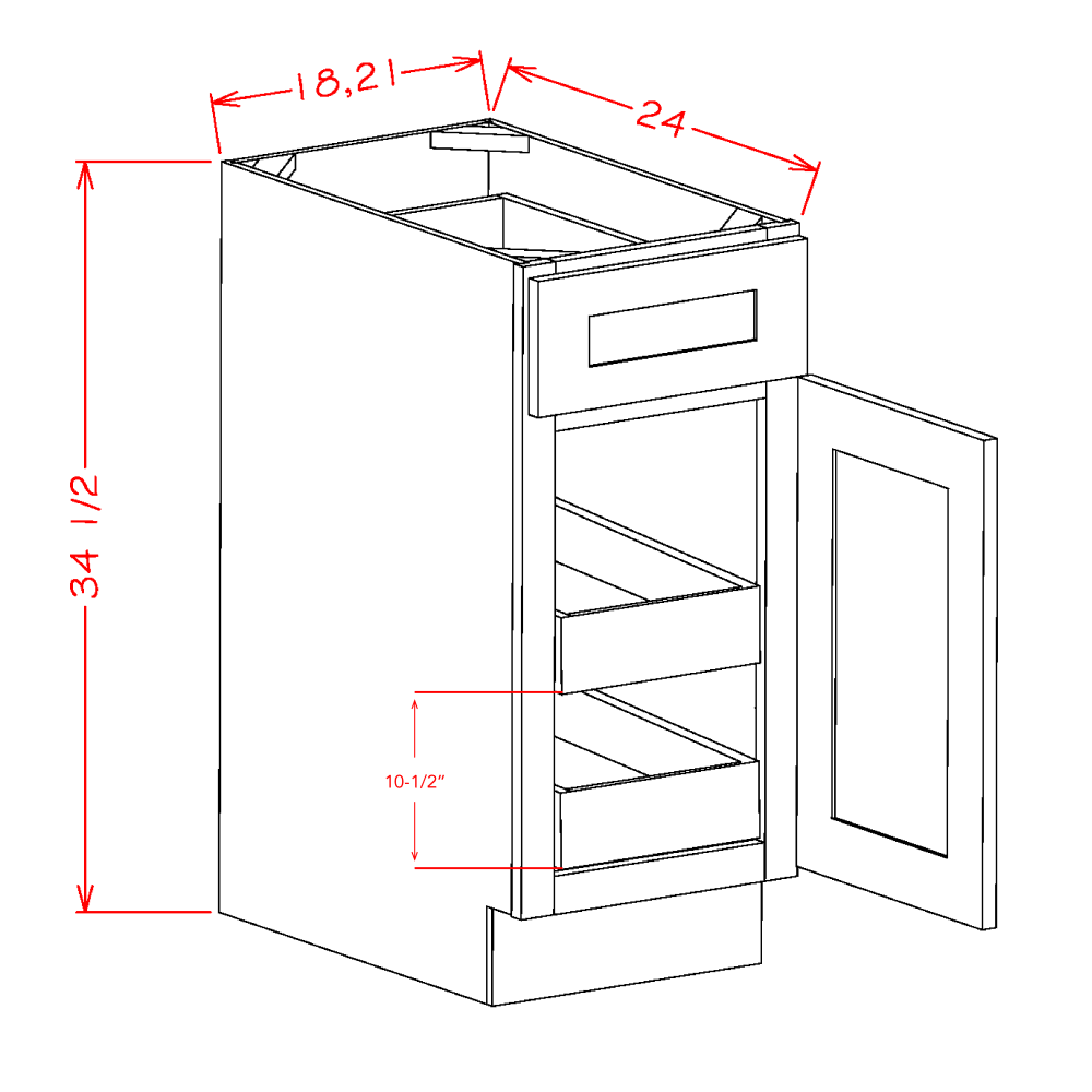 US Cabinets-Highland-Casselberry-Saddle-SINGLE-DOOR-SINGLE-DRAWER-TWO-ROLLOUT-SHELF-BASE-KITS