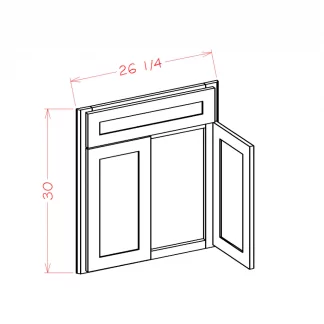 US Cabinets-Highland-Shaker-White-DIAGONAL-CORNER-SINK-BASE-FRONTS