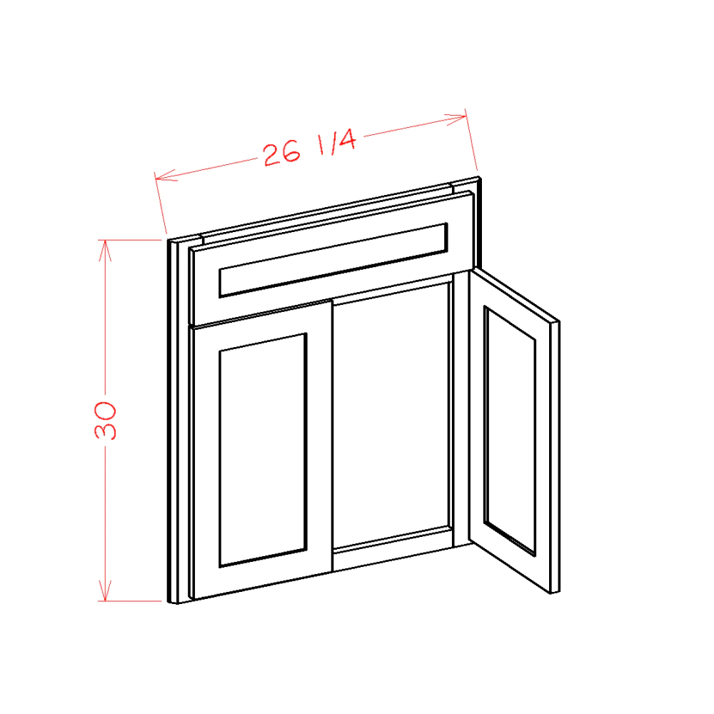 US Cabinets-Highland-Shaker-White-DIAGONAL-CORNER-SINK-BASE-FRONTS