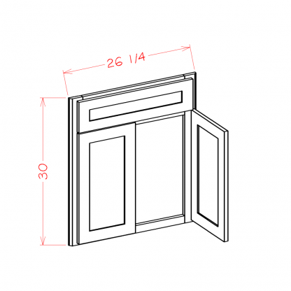 US Cabinets-Highland-Shaker-Cinder-DIAGONAL-CORNER-SINK-BASE-FRONTS