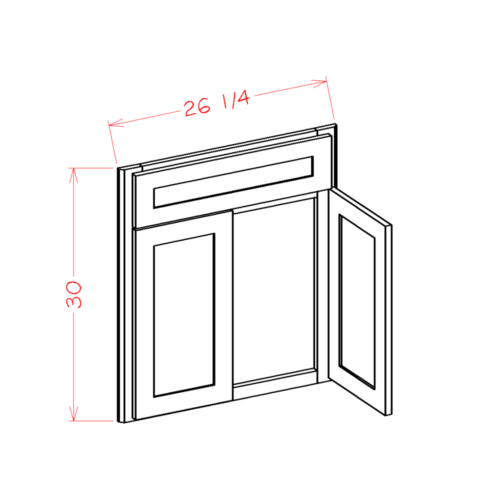 US Cabinets-Highland-Shaker-Cinder-DIAGONAL-CORNER-SINK-BASE-FRONTS