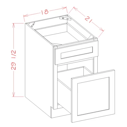 US Cabinets-Highland-Shaker-White-DRAWER-FILE-BASE