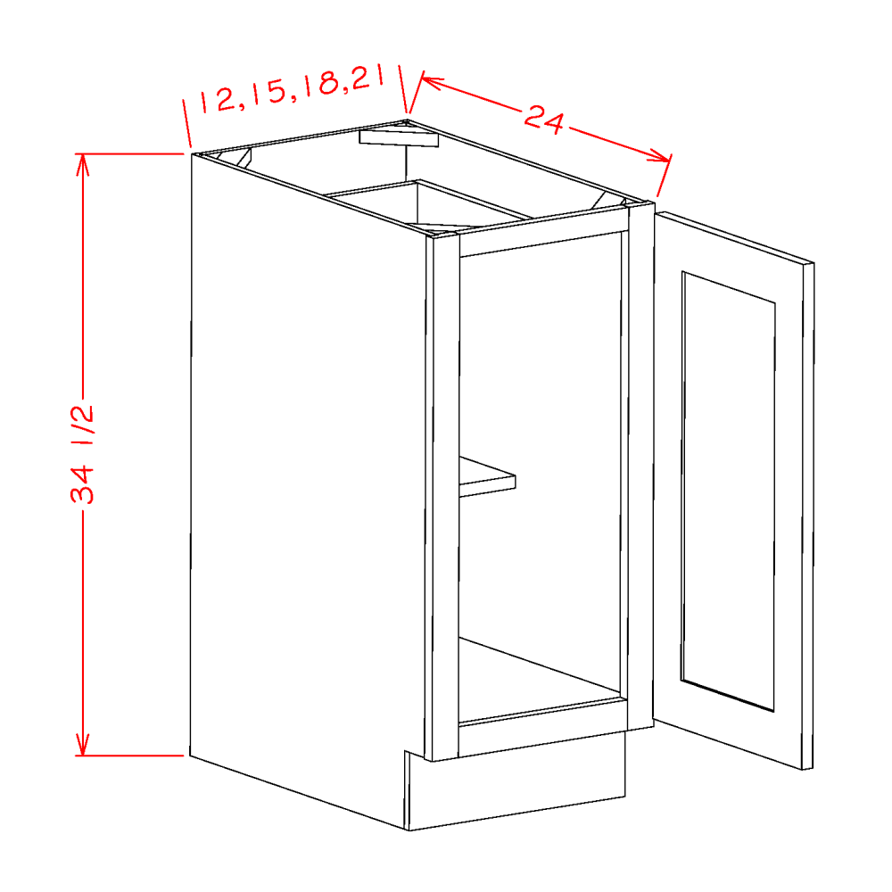 US Cabinets-Highland-Casselberry-Saddle-SINGLE-FULL-HEIGHT-DOOR-BASES