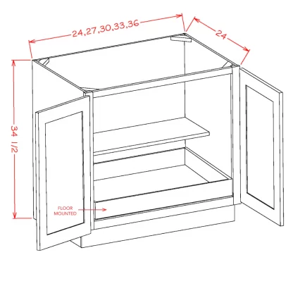 US Cabinets-Highland-Shaker-Grey-DOUBLE-FULL-HEIGHT-DOOR-ONE-ROLLOUT-SHELF-BASE-KITS