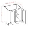 US Cabinets-Highland-Shaker-White-DOUBLE-FULL-HEIGHT-DOOR-BASES