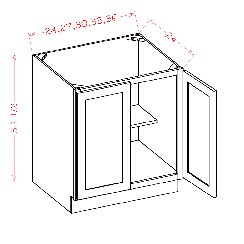 US Cabinets-Highland-Casselberry-Saddle-DOUBLE-FULL-HEIGHT-DOOR-BASES