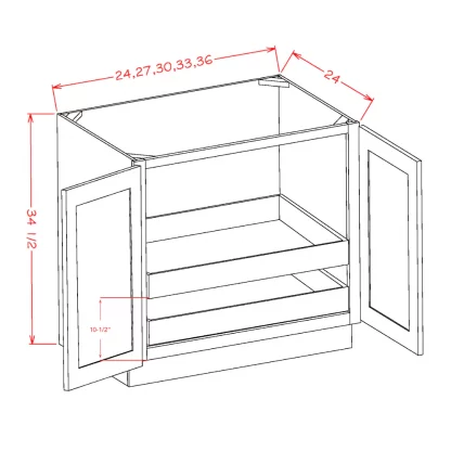 US Cabinets-Highland-Shaker-Grey-DOUBLE-FULL-HEIGHT-DOOR-TWO-ROLLOUT-SHELF-BASE-KITS